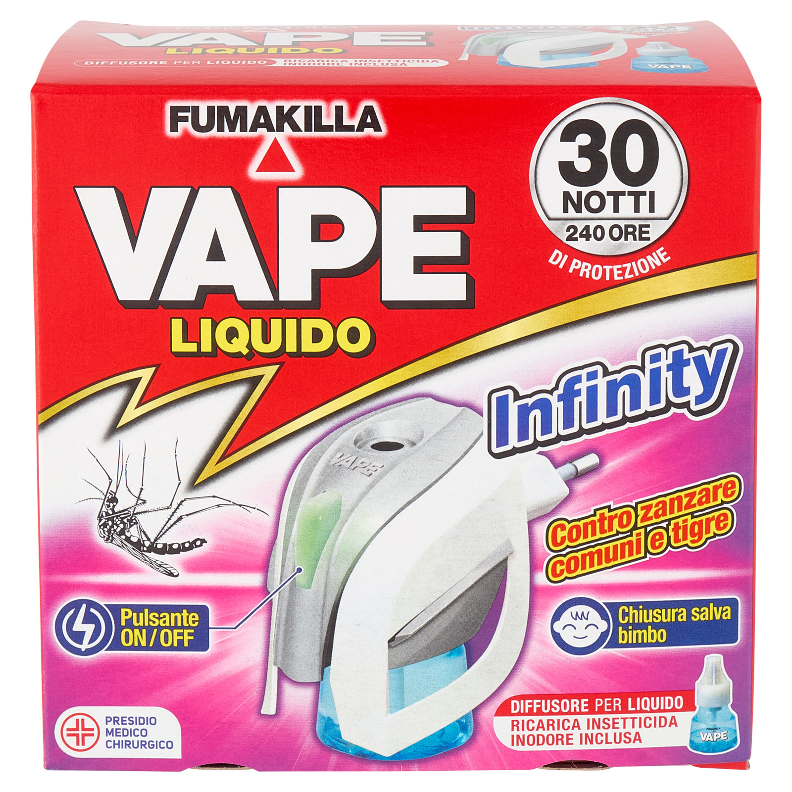 Vape Liquido Infinity Diffusore Per Liquido Ricarica Insetticida Inodore Inclusa 15 ml