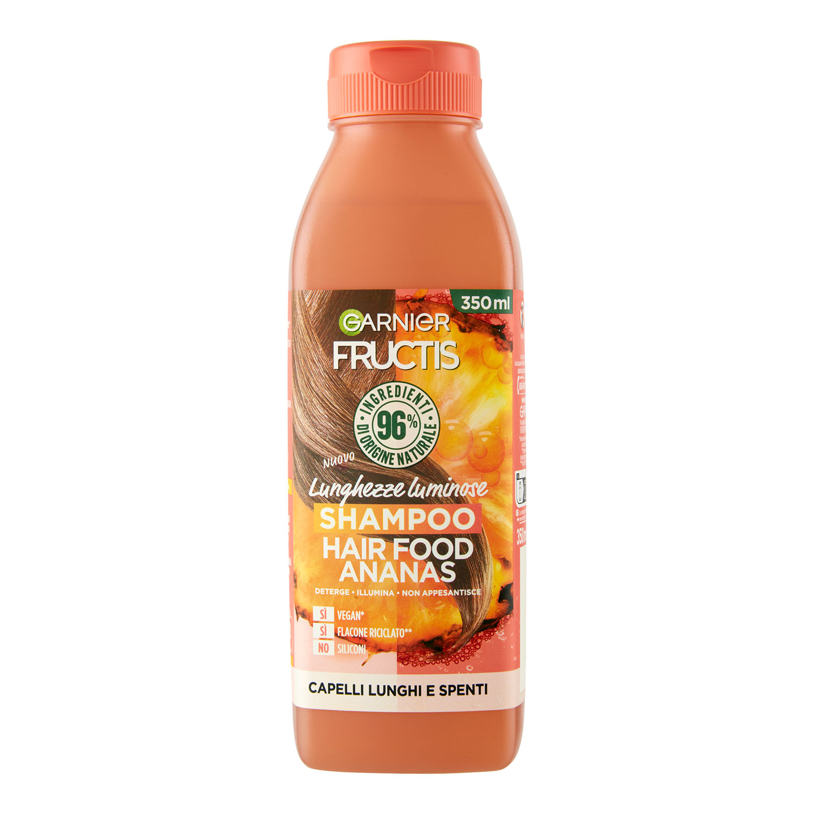Shampoo Lunghezze Luminose Fructis Hair Food Ananas, Per Capelli Lunghi E Spenti
