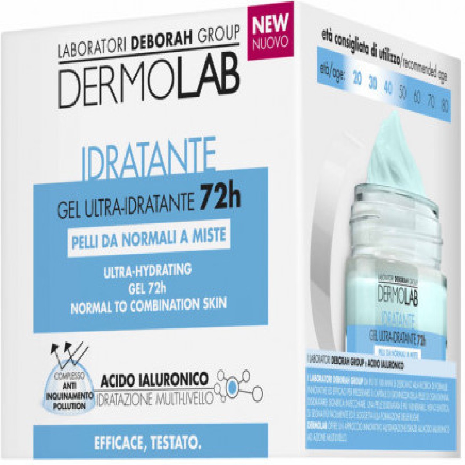 Dermolab Crema-gel Ultra Idratante 72h Con Acido Ialuronico 50 ml