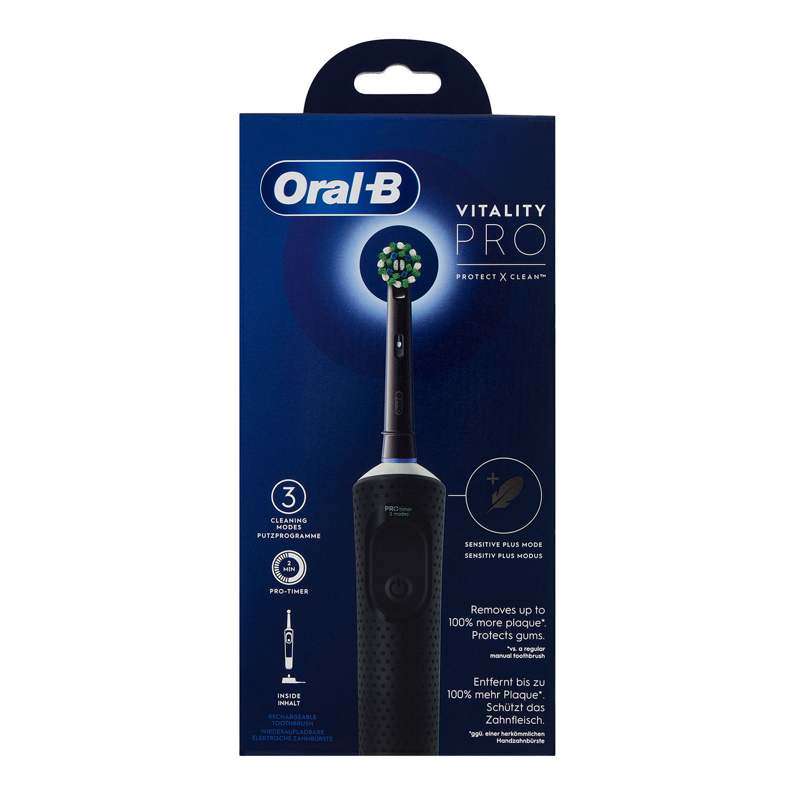Procter & Gamble Srl Oral-B Vitality Pro Spazzolino Elettrico - Spazzolino Ricaricabile Per Denti Sensibili - Colore Black - Immagine 5