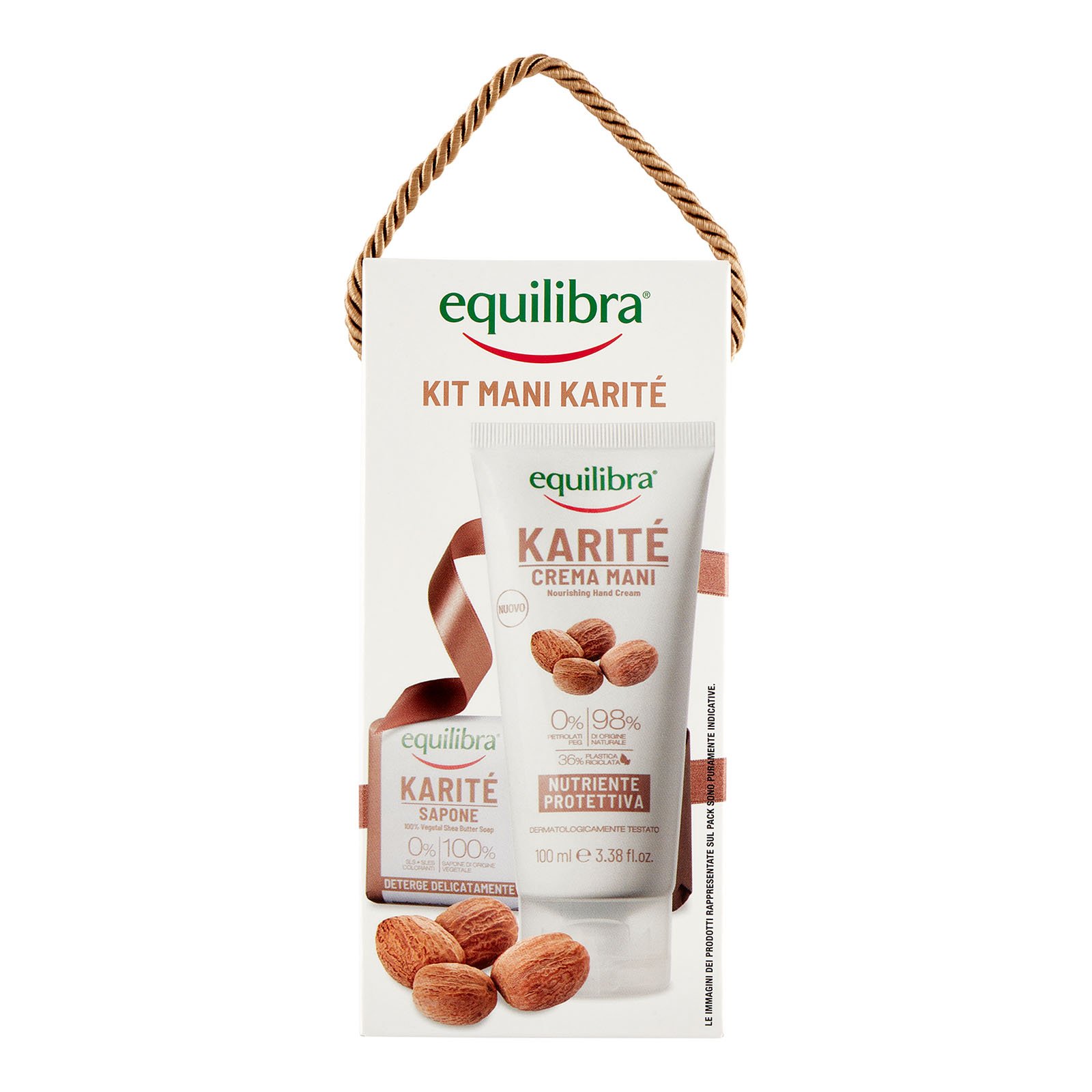 Equilibra Kit Mani Karité Sapone 100% Vegetale + Crema Mani