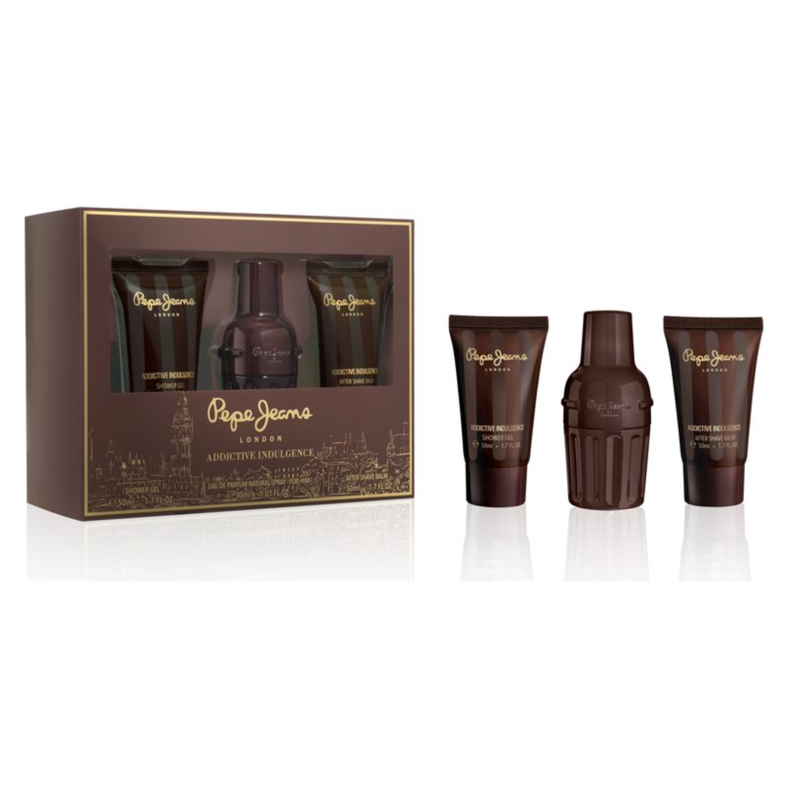 PEPE JEANS Cofanetto Addictive Indulgence For Him - Eau de Parfum 30 ml + After Shave 50 ml + Shower Gel 50 ml - Immagine 2