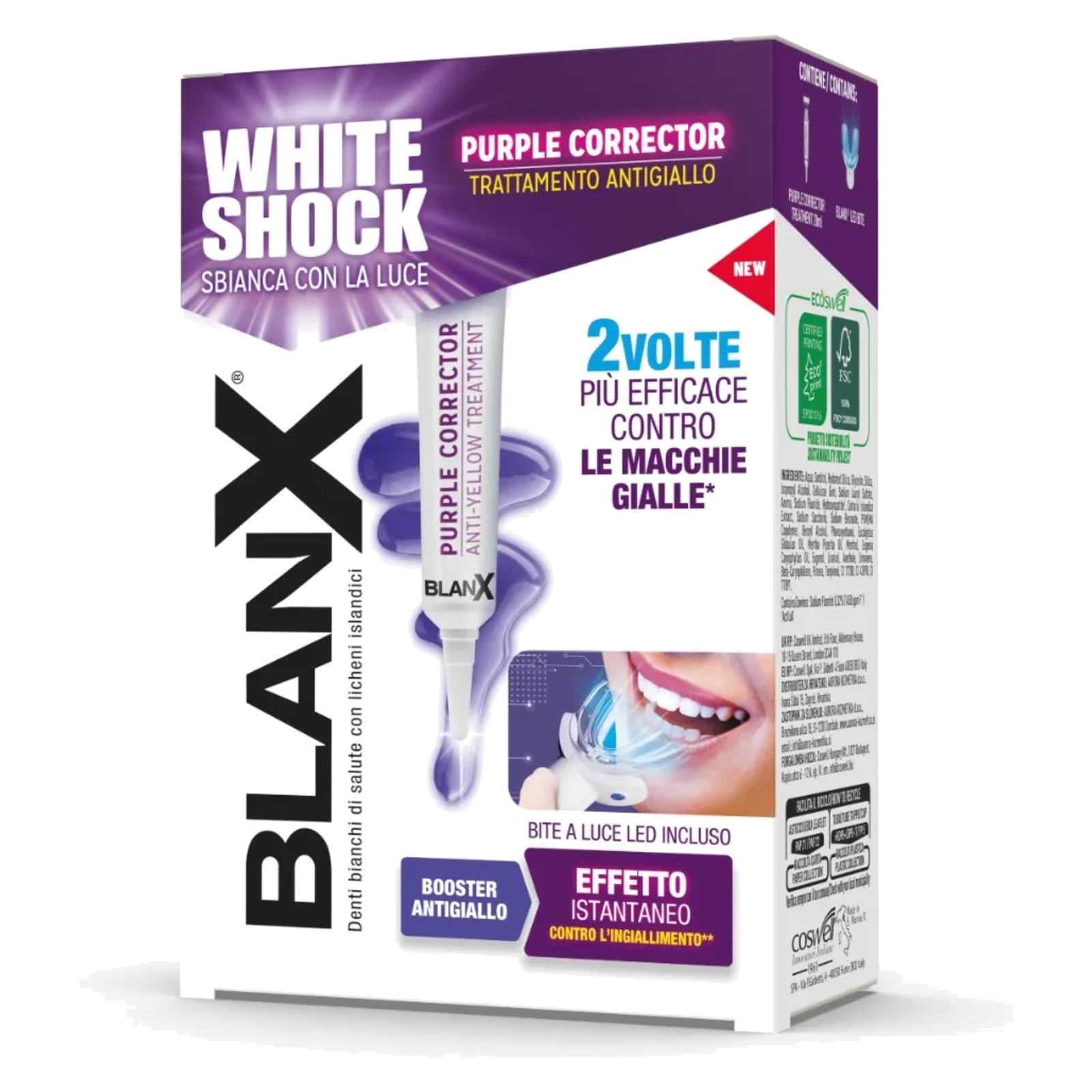 White Shock Siero Antigiallo Denti + Led Bite