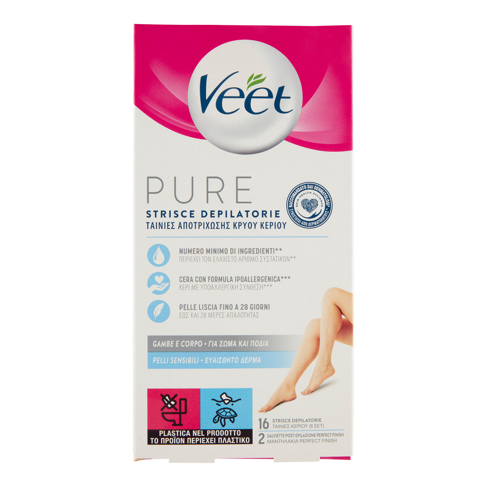 Pure Strisce Depilatorie Corpo E Gambe Confezione Da 16 Strisce