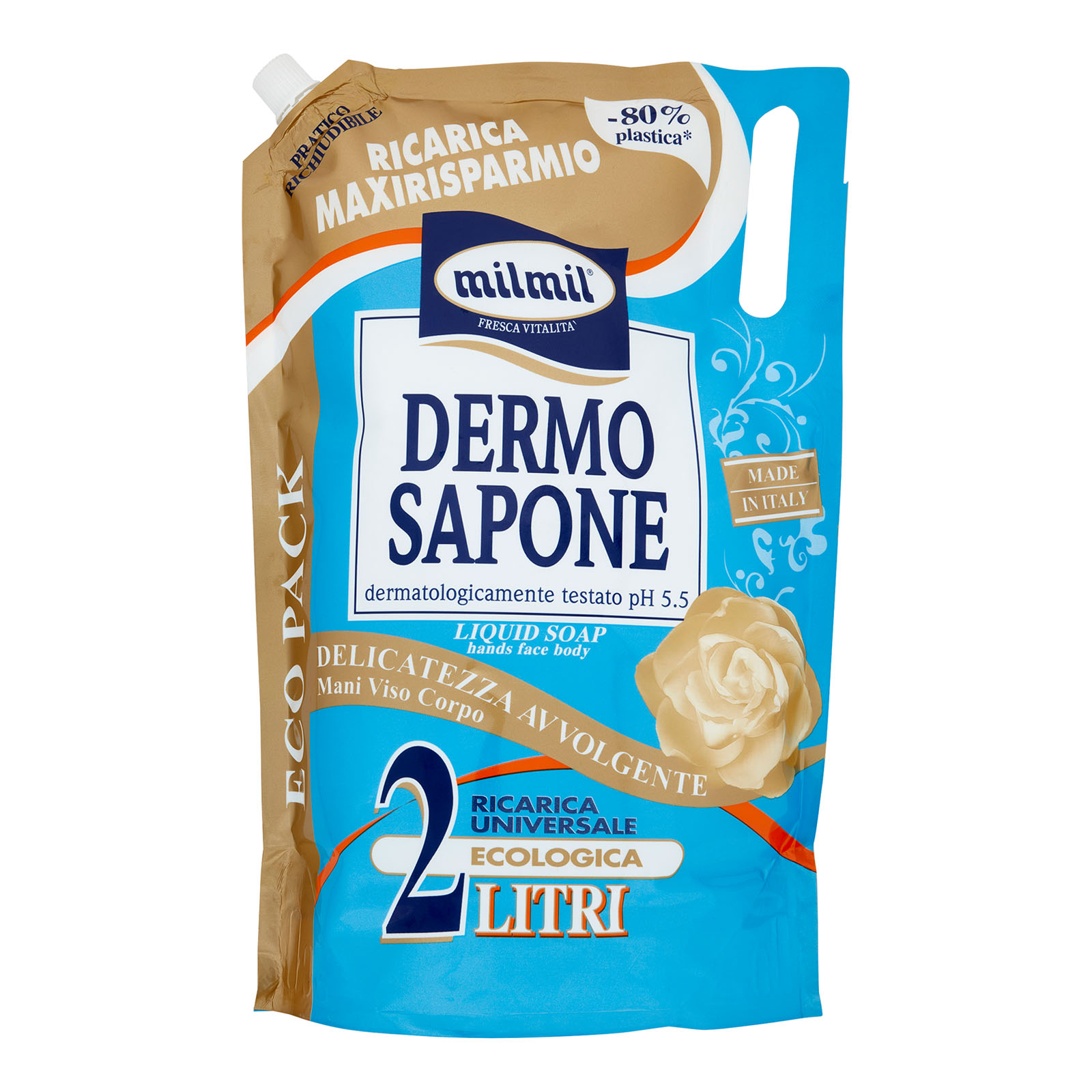 Dermo Sapone Delicatezza Avvolgente Ricarica Universale Ecologica 2000 ml