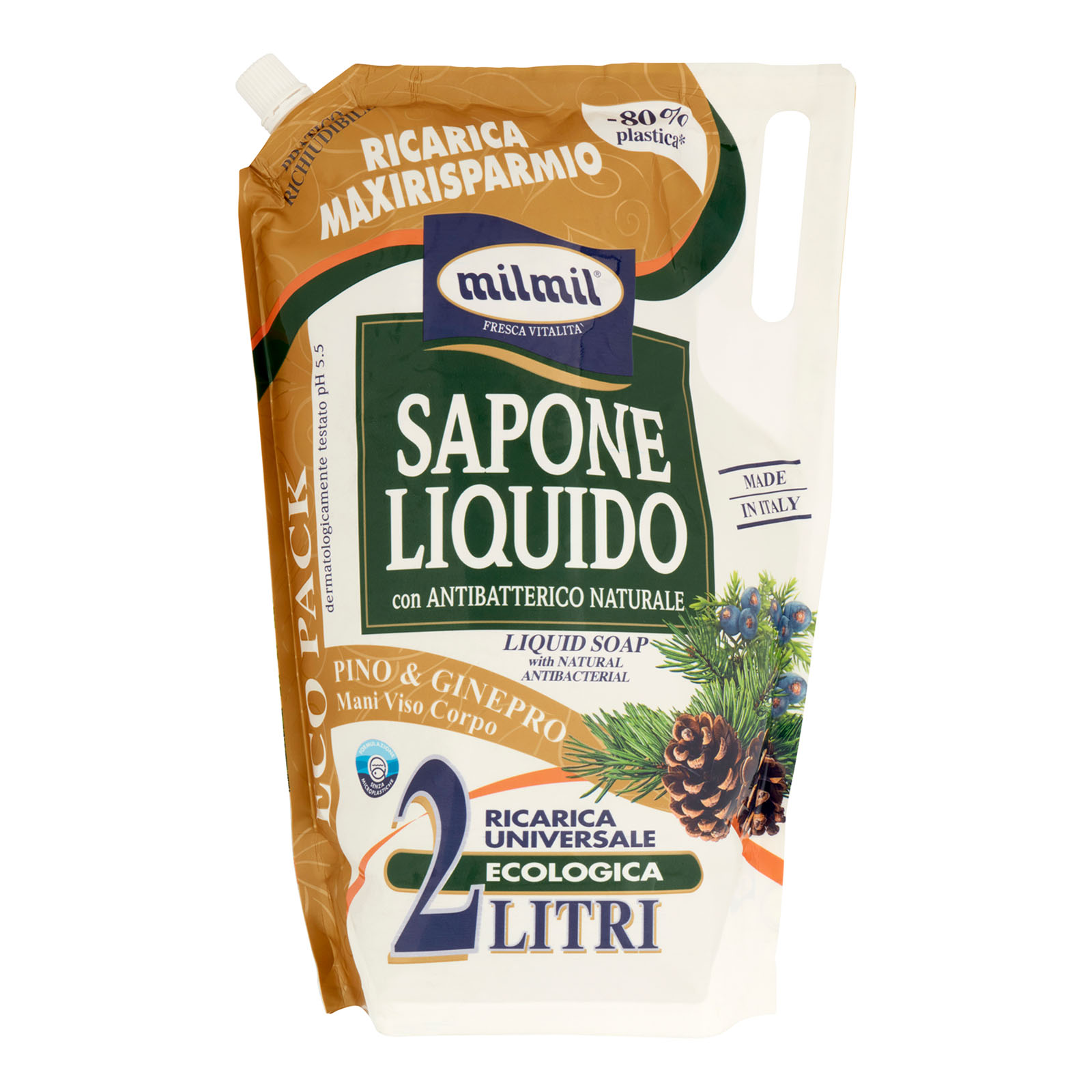 Sapone Liquido Pino & Ginepro Ricarica Universale Ecologica 2000 ml