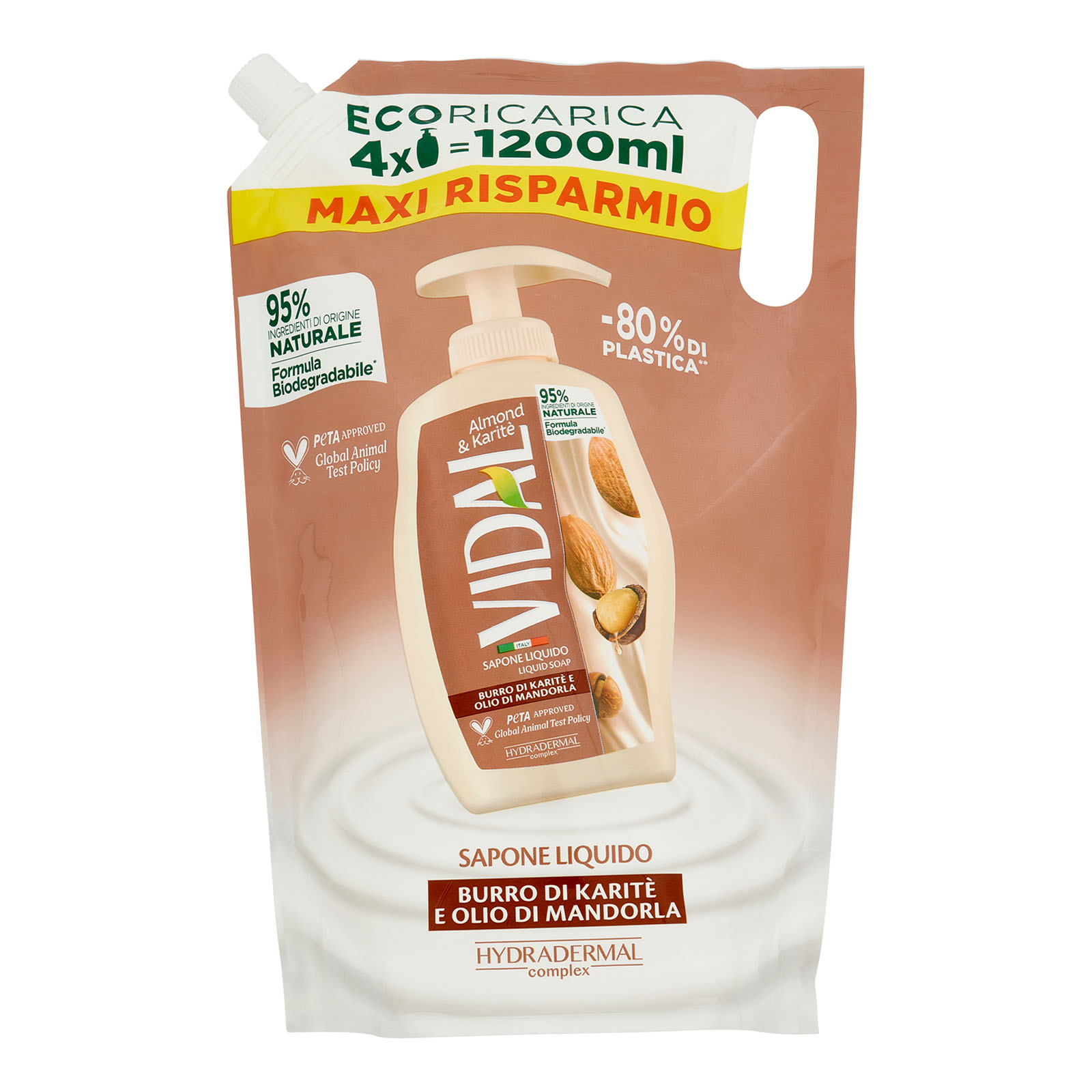 Almond & Karitè Sapone Liquido Burro Di Karitè E Olio Di Mandorla Ecoricarica 1200 ml