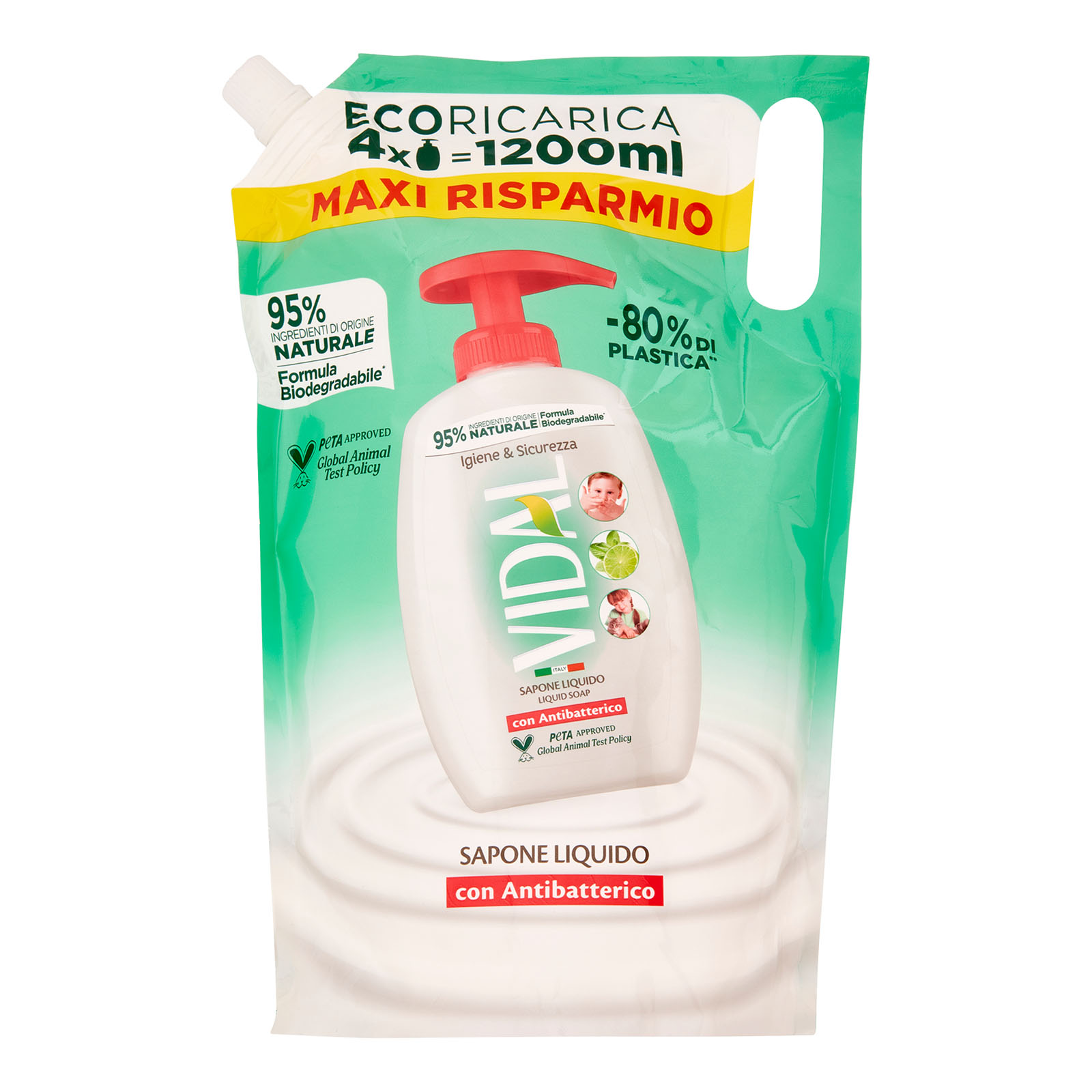 Igiene & Sicurezza Sapone Liquido Con Antibatterico Ecoricarica 1200 ml