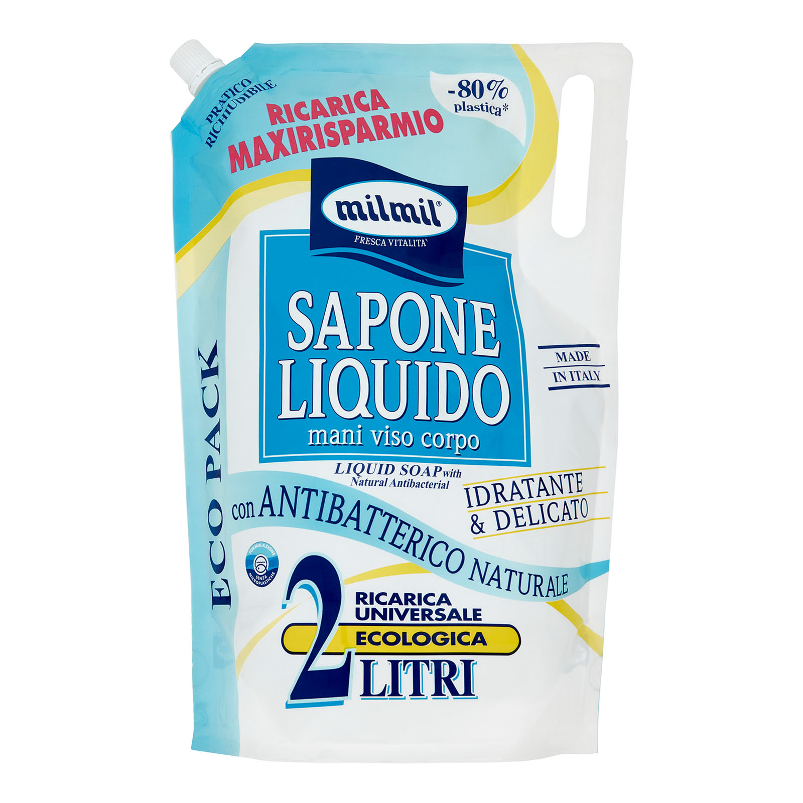 Sapone Liquido Con Antibatterico Naturale Ricarica Universale Ecologica 2000 ml