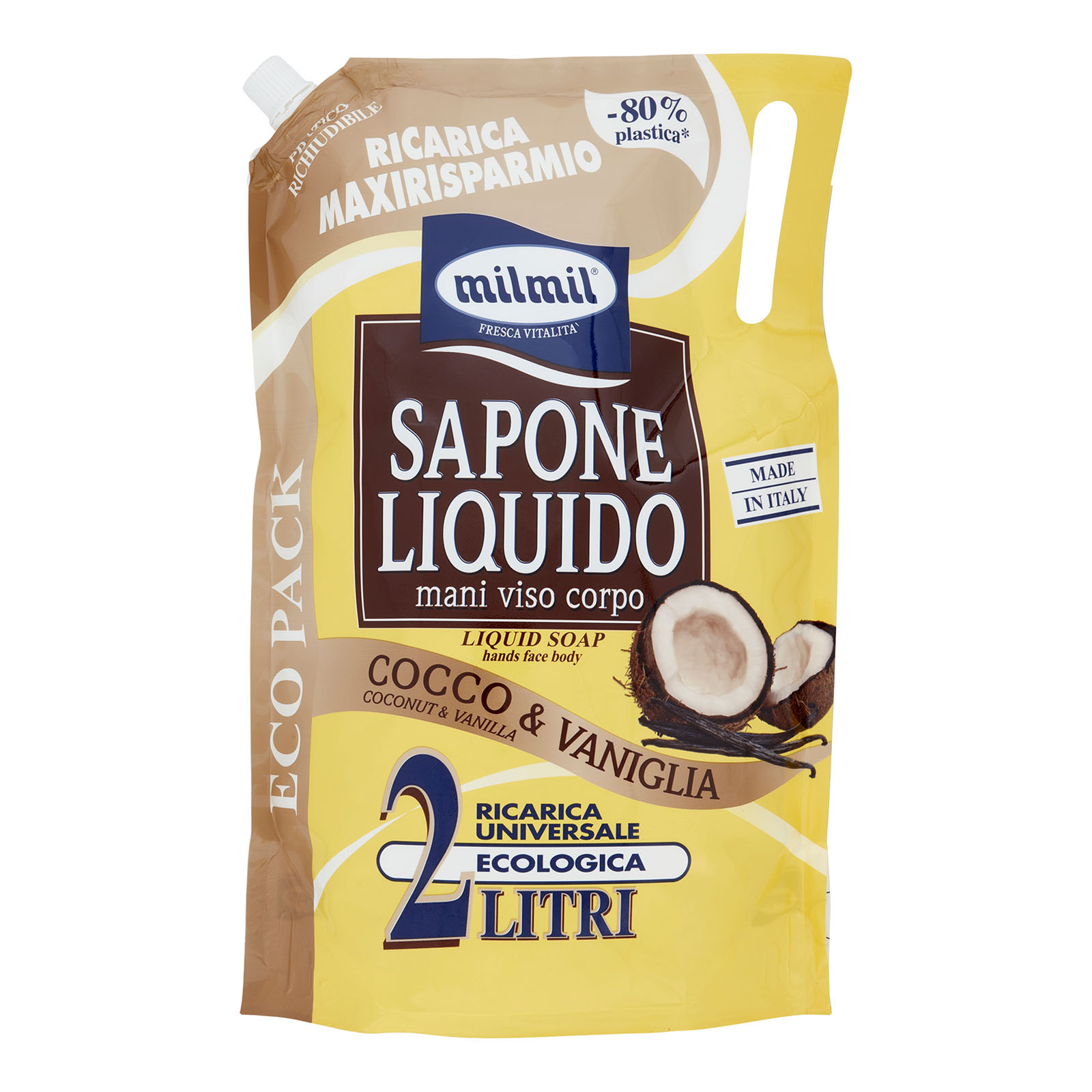 Sapone Liquido Cocco & Vaniglia Ricarica Universale Ecologica 2000 ml