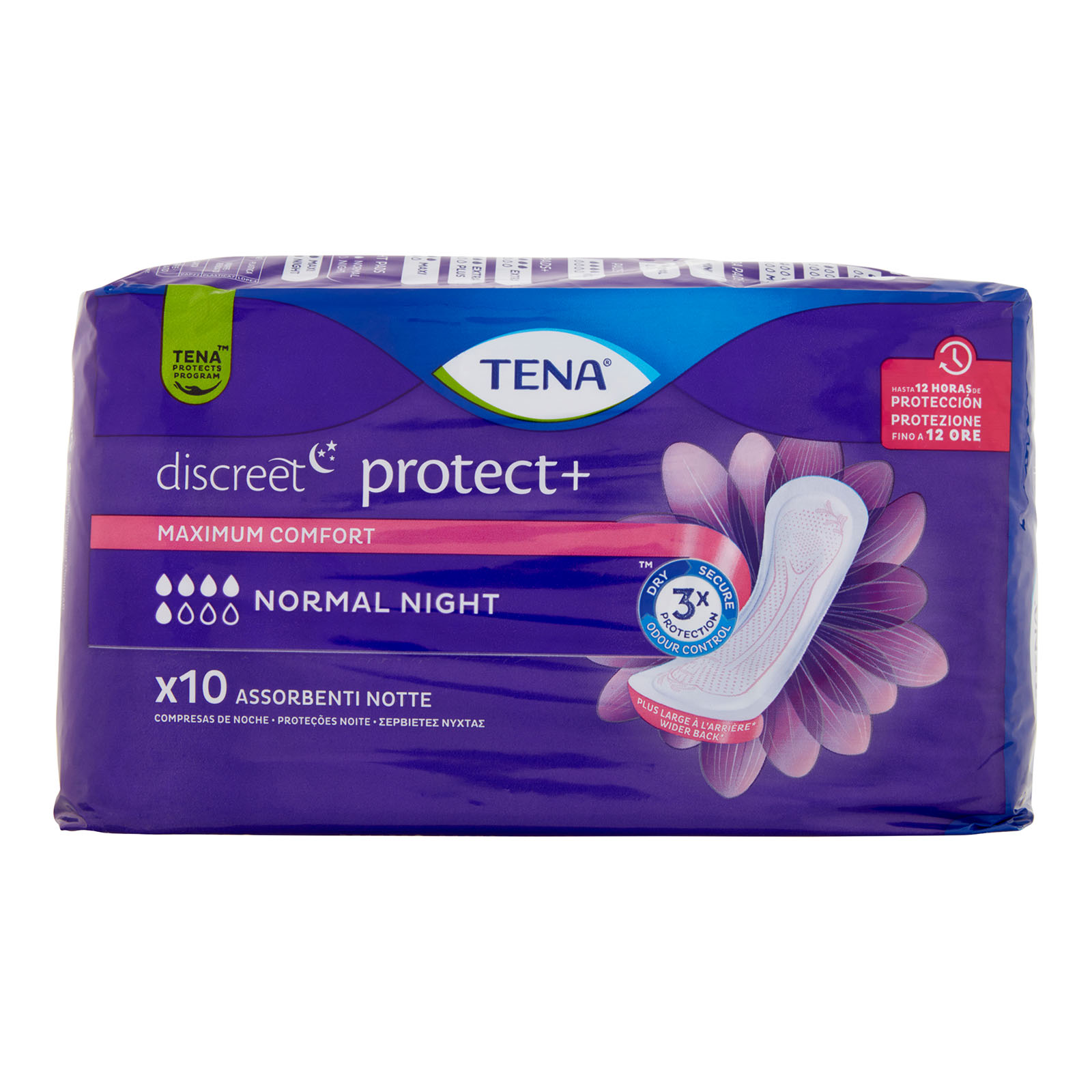 Discreet Protect+ Normal Night Assorbenti Notte 10 Pz
