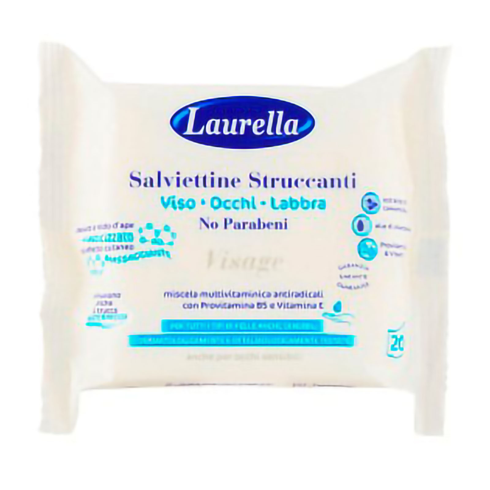 Laurella Visage Salviettine Struccanti Viso Occhi Labbra 20 Pz