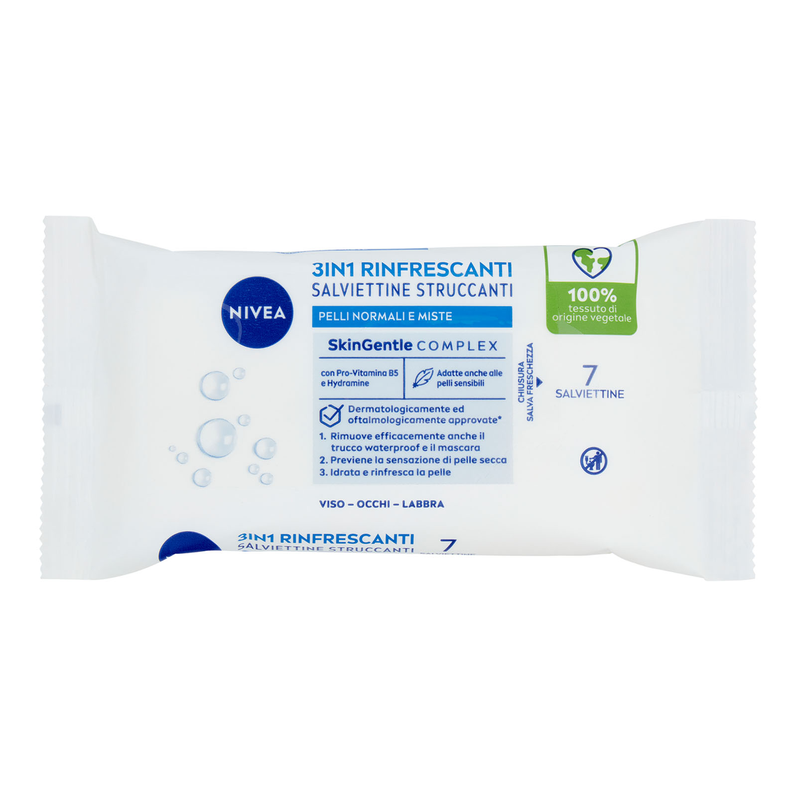 Aqua Effect Salviettine Struccanti Rinfrescanti Pelli Normali E Miste 7 Pz