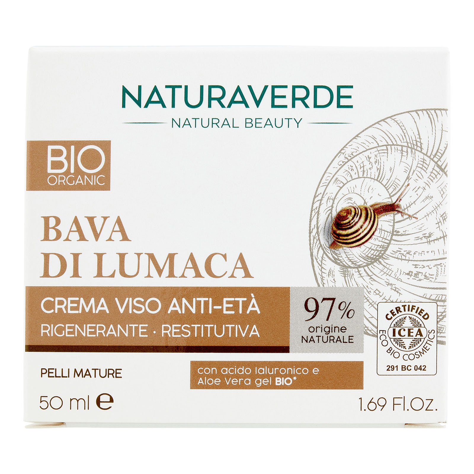 Natural Beauty Bio Bava Di Lumaca Crema Viso Anti-età Rigenerante - Restitutiva 50 ml