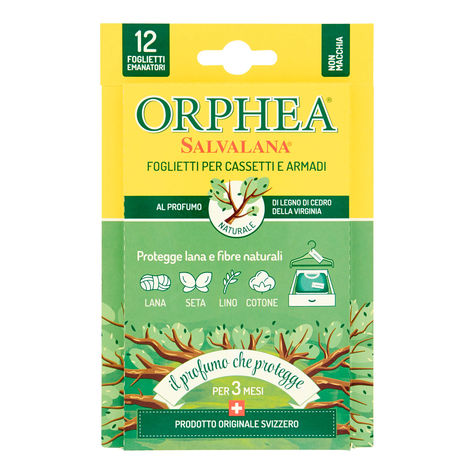 Salvalana Foglietti Per Cassetti E Armadi Al Profumo Di Legno Di Cedro Della Virginia 12 Pz