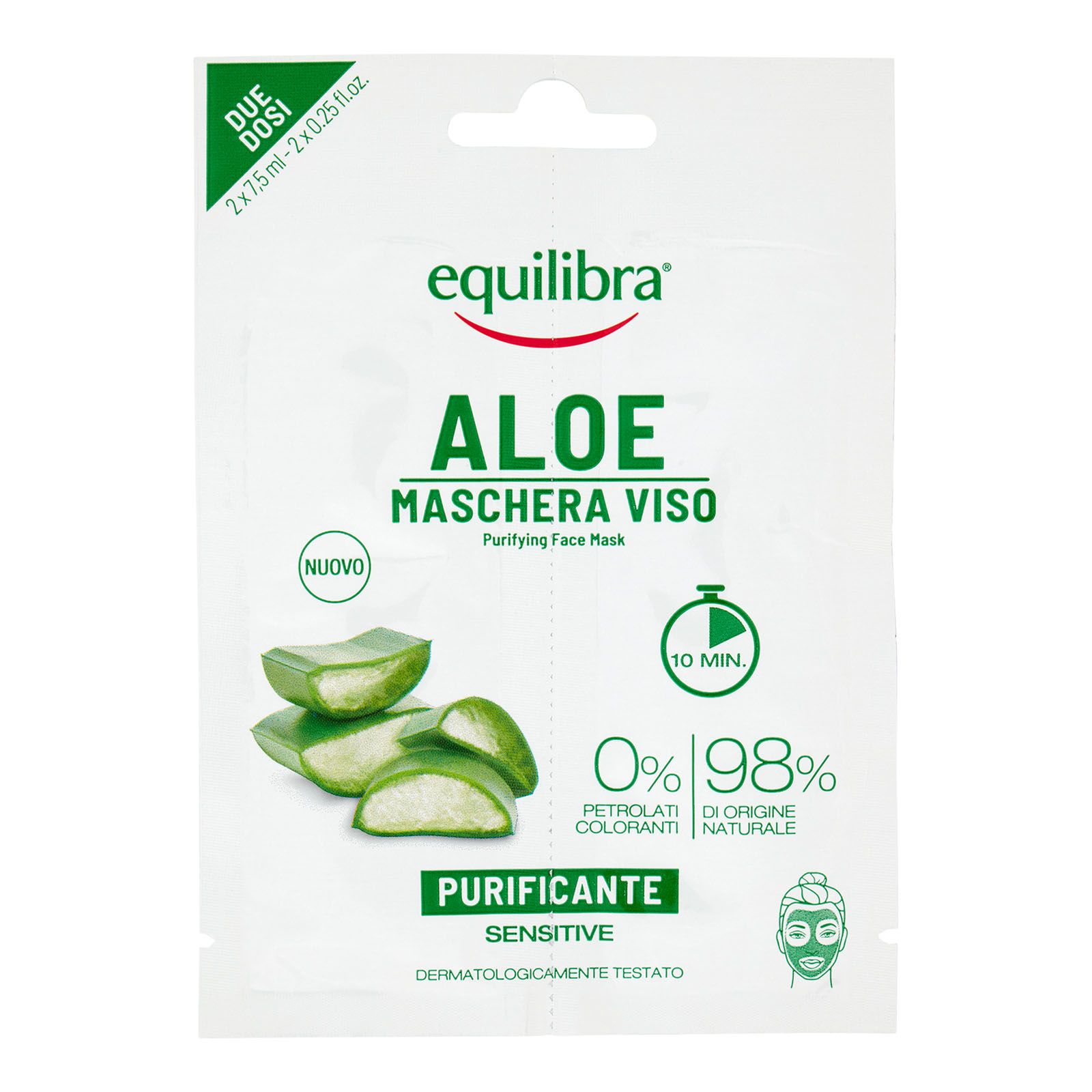 Aloe Maschera Viso Purificante 2 X 7,5 Ml