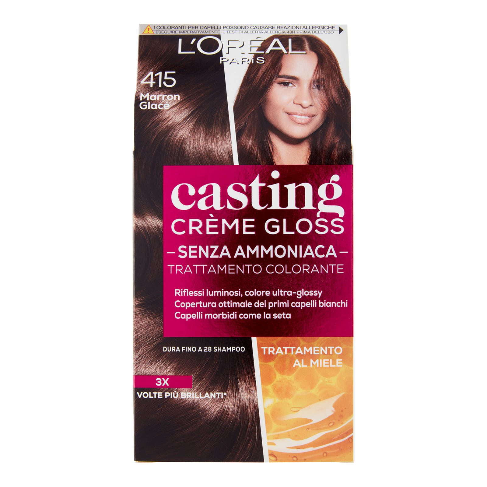Tinta Per Capelli Casting Creme Gloss Senza Ammoniaca N415 Maron Glacè