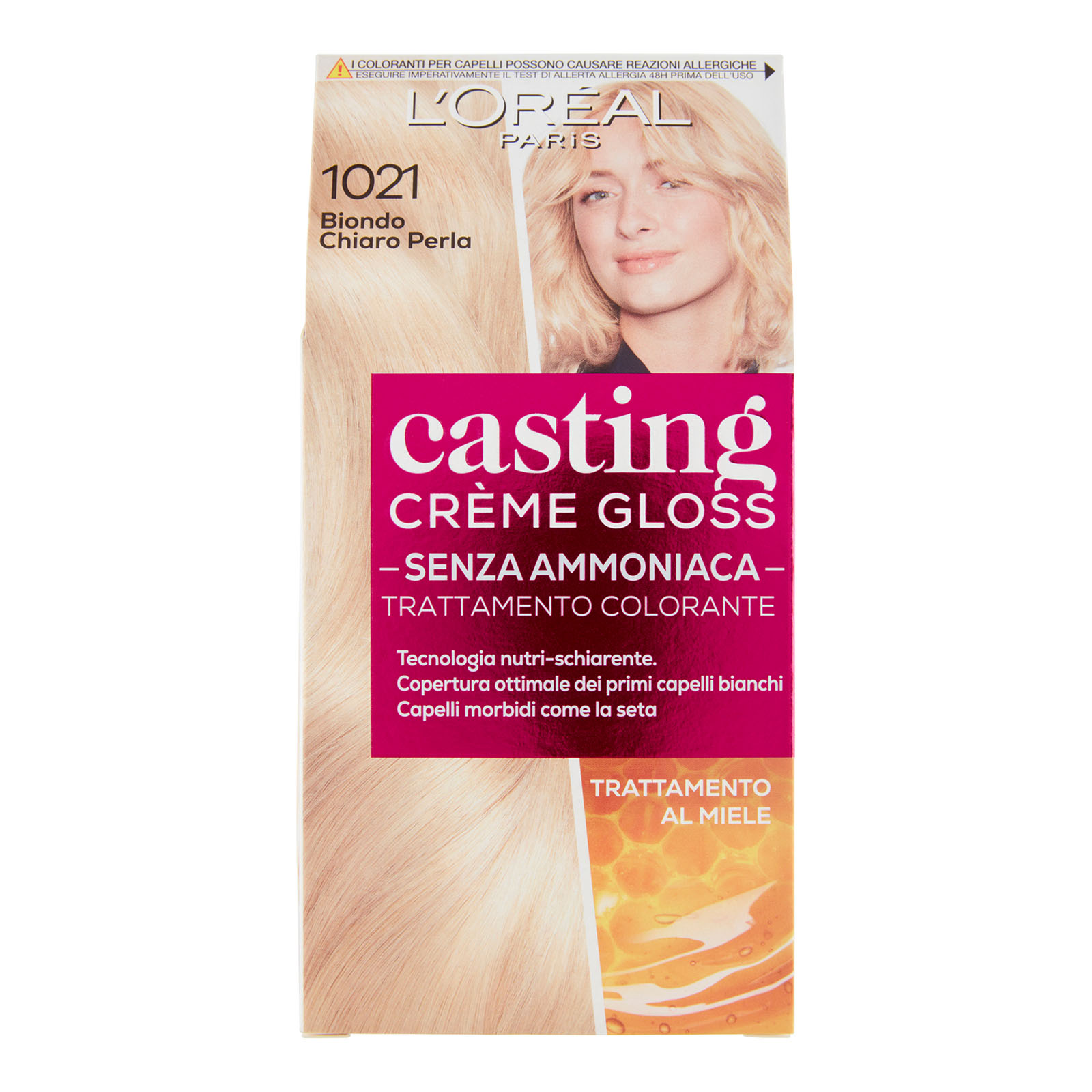 Tinta Per Capelli Casting Creme Gloss Senza Ammoniaca 1021 Biondo Chiaro Perla