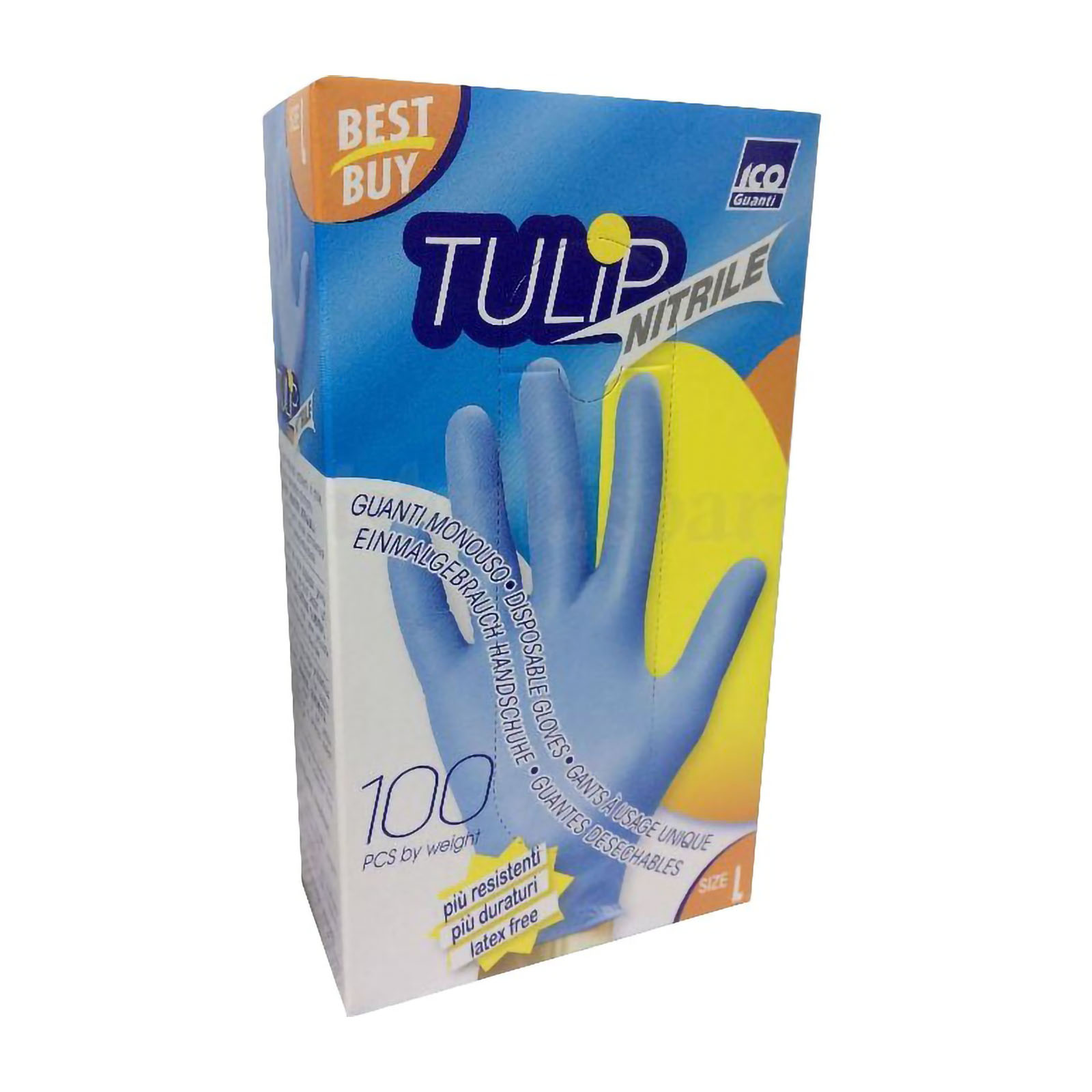 Guanti Monouso Nitrile Colore Blu - 100 Pz L