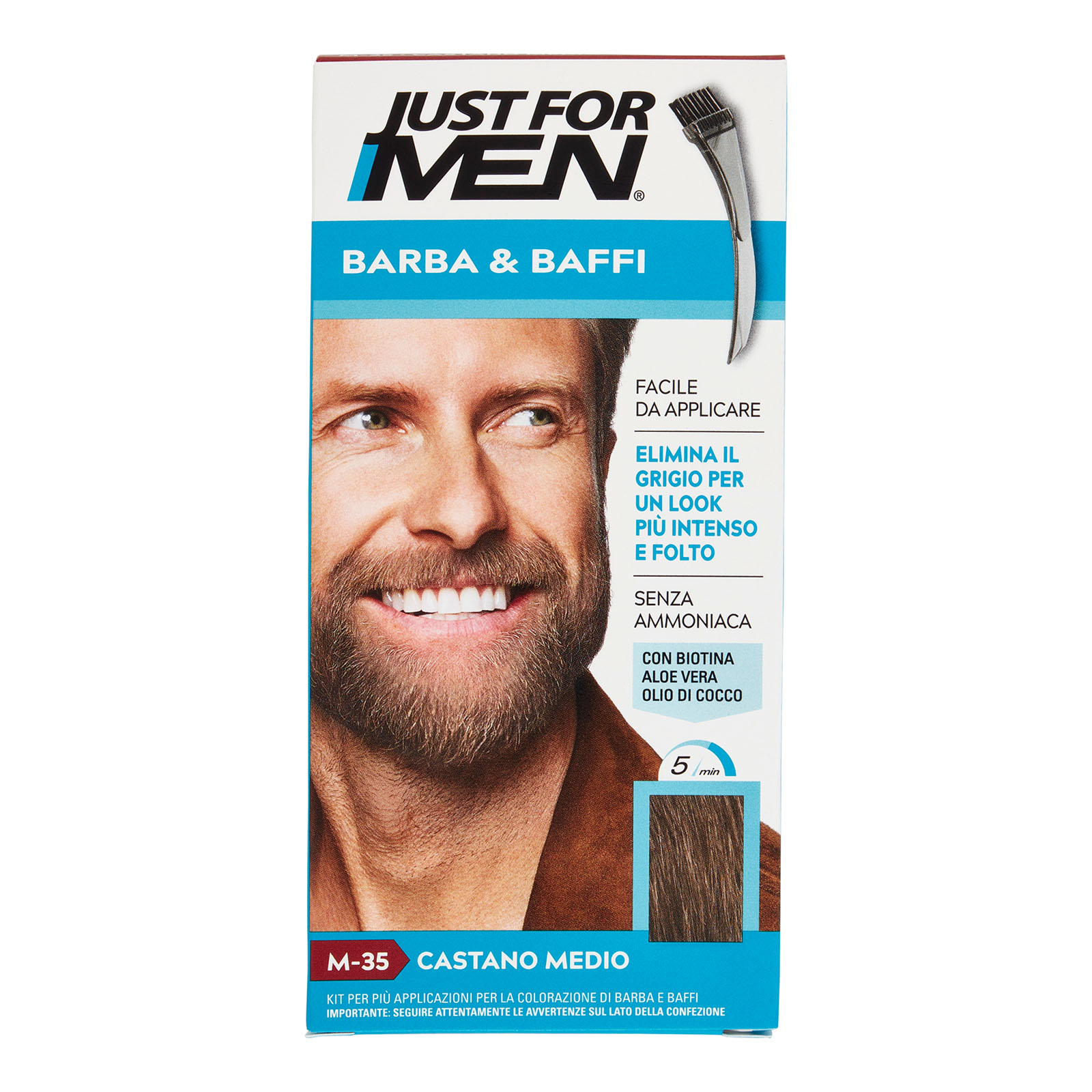 Just for men Gel Colorante Per Barba E Baffi 35 castano Medio