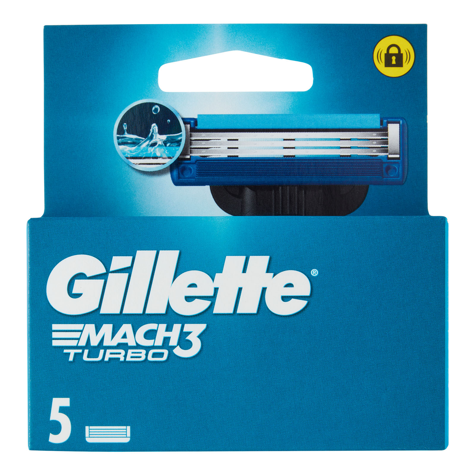 Mach3 Turbo Lamette Di Ricambio Per Rasoio Da Uomo, 5 Ricariche