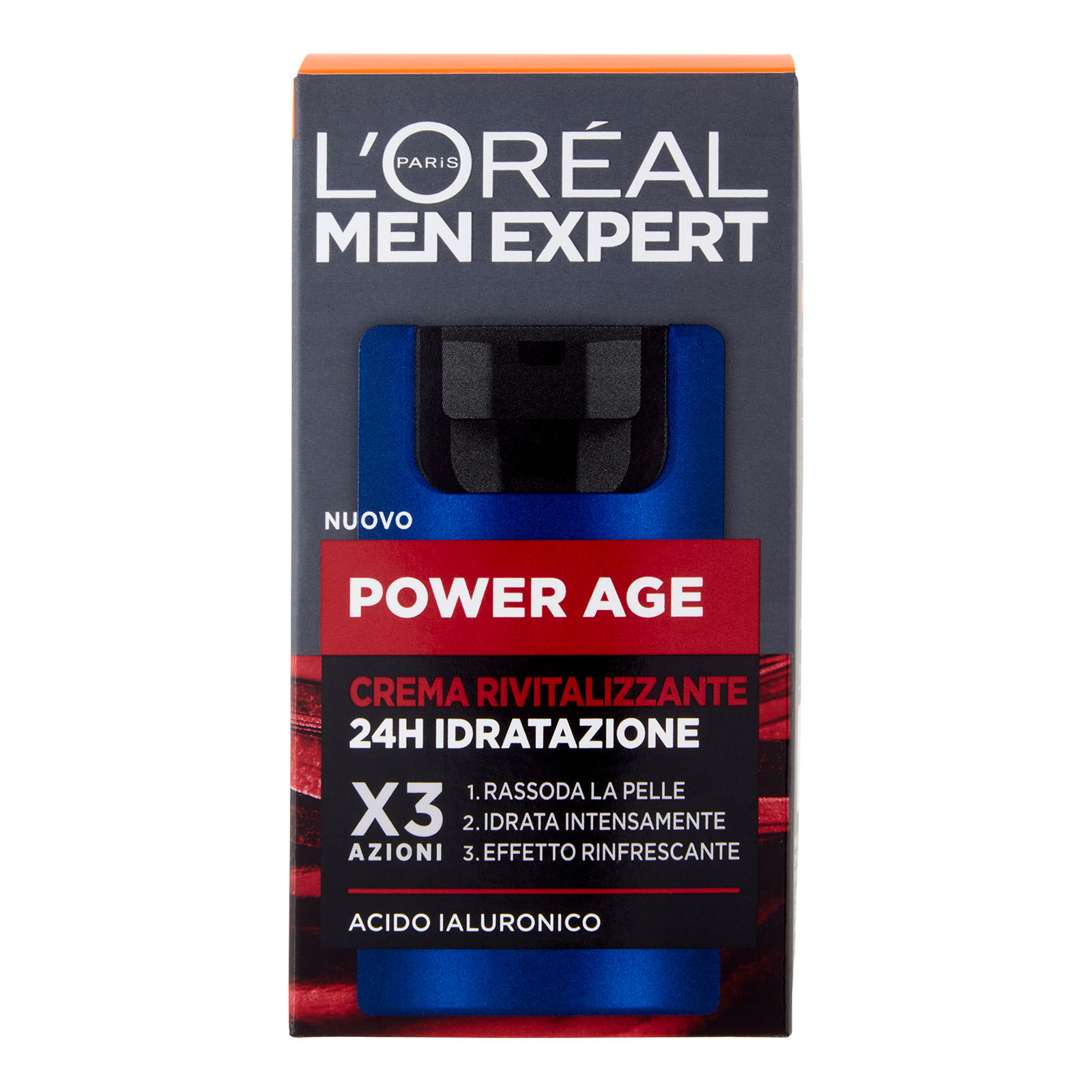 Men Expert Power Age, Crema Rivitalizzante 24h Idratazione Con Acido Ialuronico 50 ml