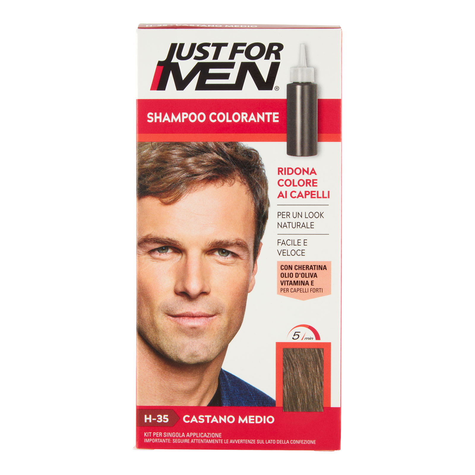 Shampoo Colorante Per Uomo H-35 Castano Medio