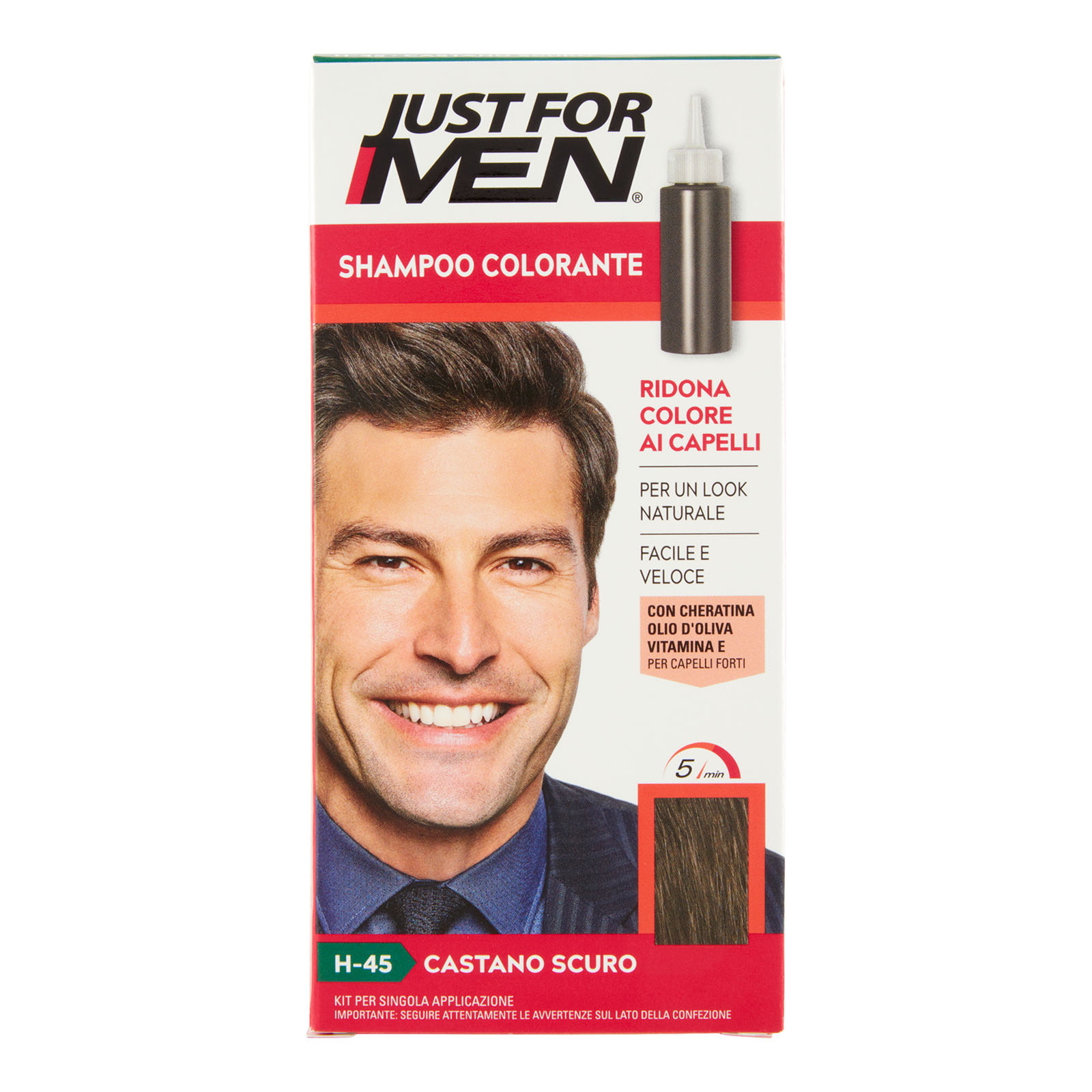 Shampoo Colorante Per Uomo H-45 Castano Scuro