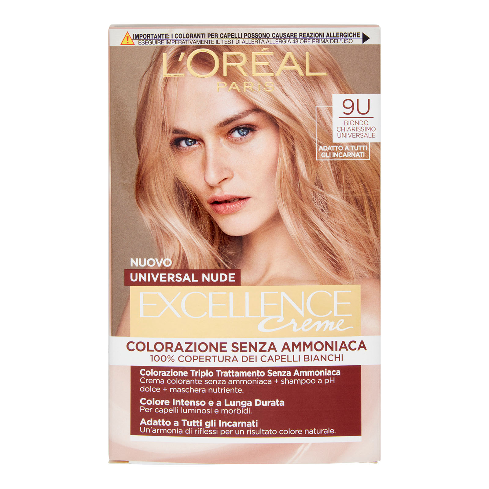 Colorazione Permanente Senza Ammoniaca, Riflesso Universale 9u Biondo Chiarissimo Universale