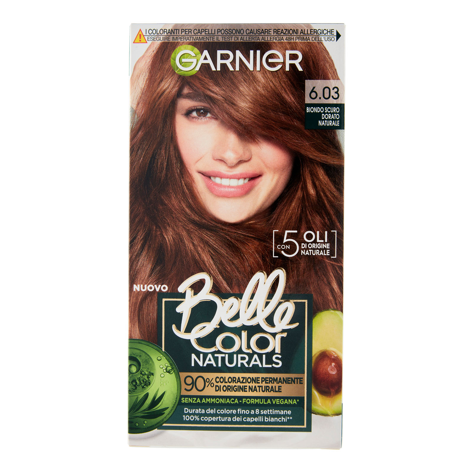 Belle Color Naturals, Colorazione Permanente Senza Ammoniaca Biondo Scuro Dorato 6.03