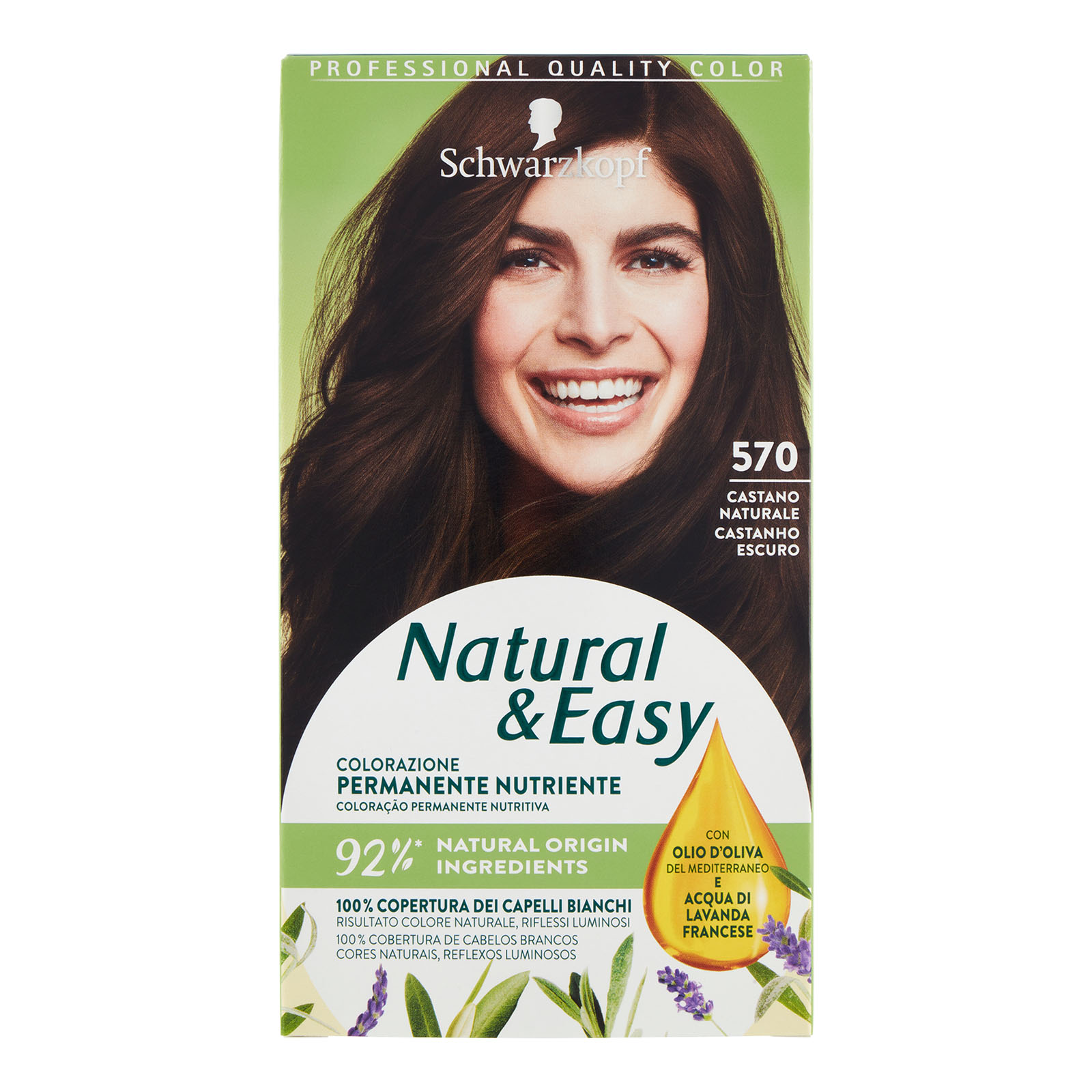Tinta Per Capelli Colorazione Permanente Natural & Easy N 570 Castano Naturale