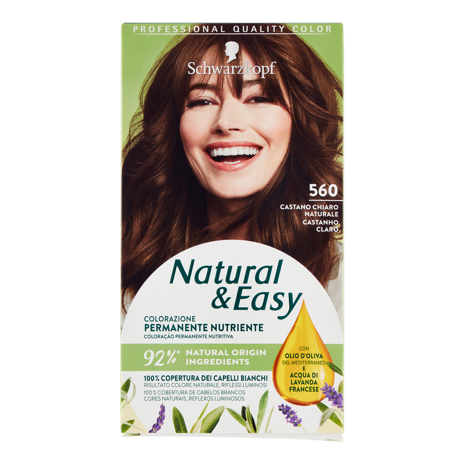 Tinta Per Capelli Colorazione Permanente Natural & Easy N 560 Castano Chiaro Naturale