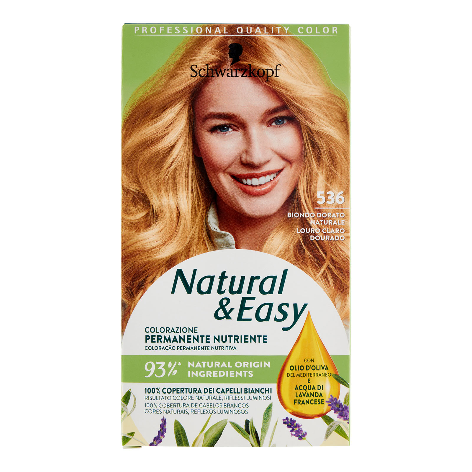 Tinta Per Capelli Colorazione Permanente Natural & Easy N 536 Biondo Dorato Naturale