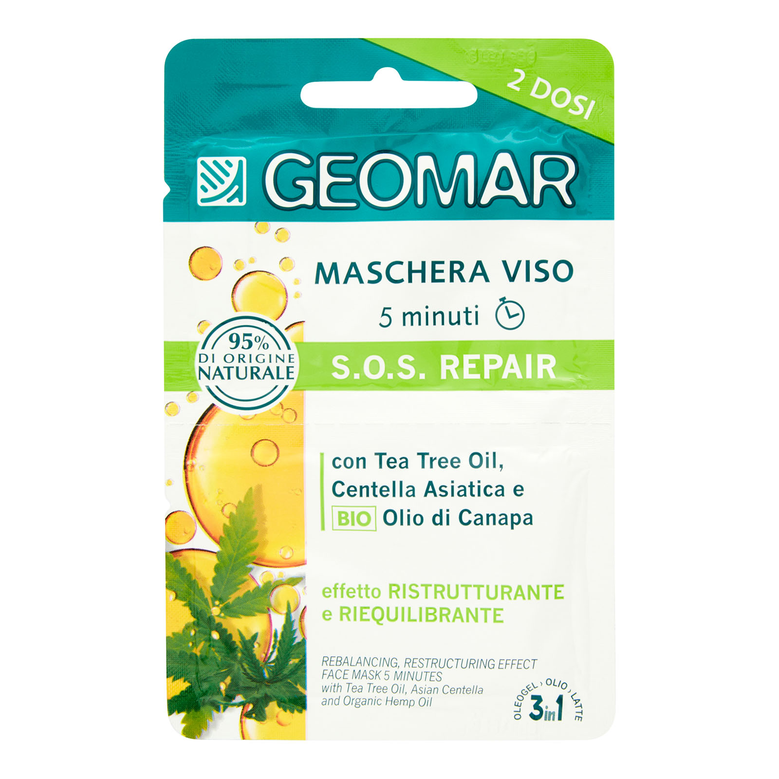 Maschera Viso S.o.s. Repair 2 X 7,5 Ml 15 ml