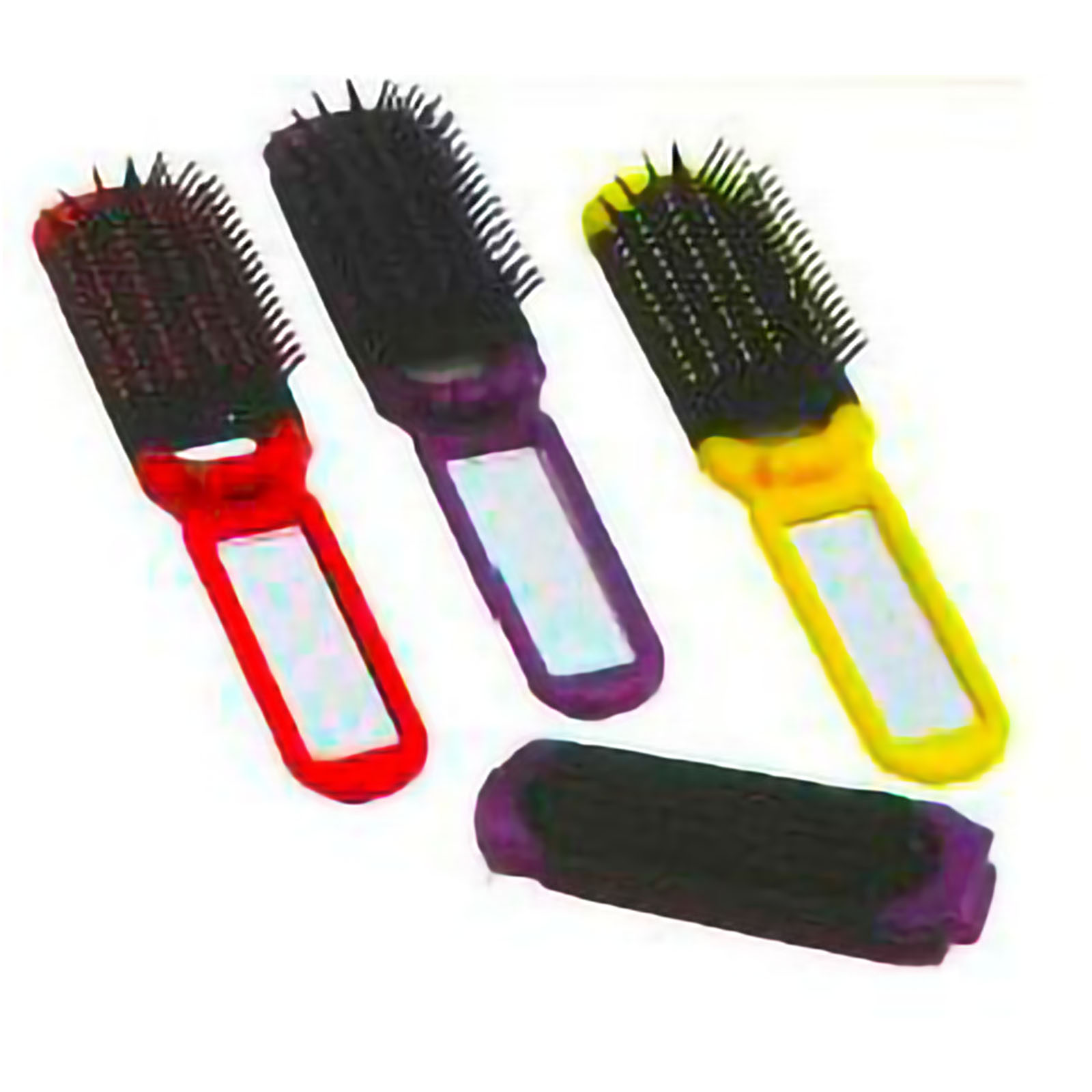 Spazzola + Specchio Da Borsa Vari Colori