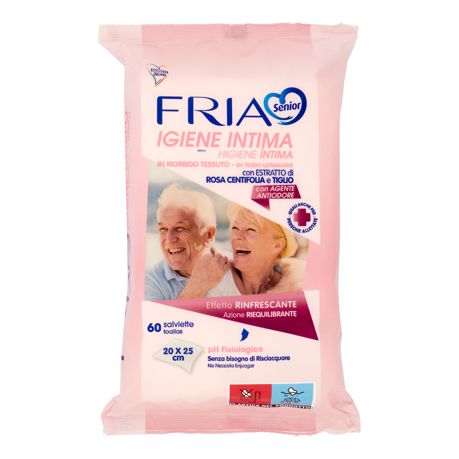 Senior Igiene Intima Salviette Effetto Rinfrescante 60 Pz