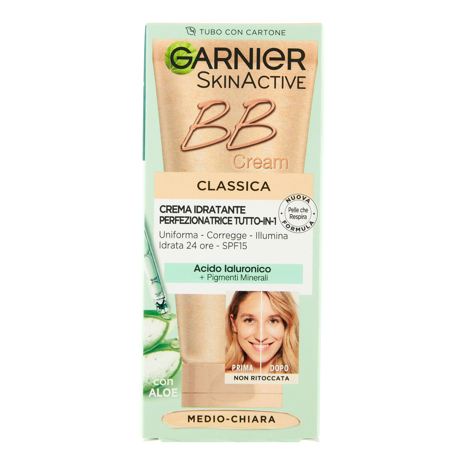 Garnier Bb Cream Classic, Con Acido Ialuronico, Tonalità Medio-chiara 50 ml