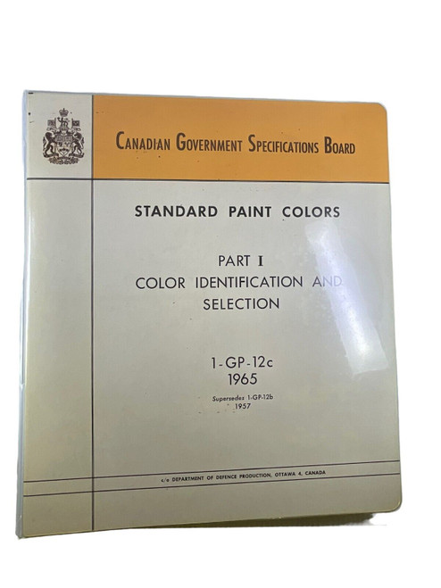 Canadian Government Standard Paint Colors Modelling Binder Reference Book