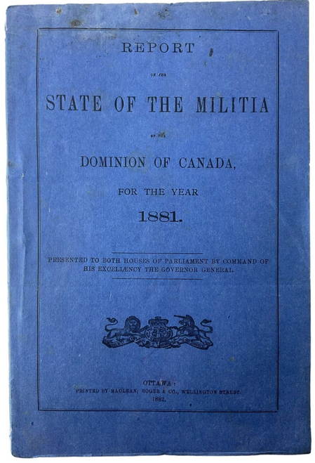 Canadian Militia List State of the Militia For the Year 1881 SC Reference Book