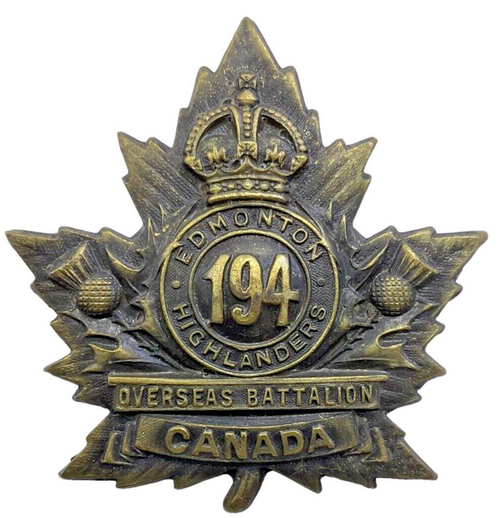 WW1 Canadian CEF 194th Battalion Cap Badge