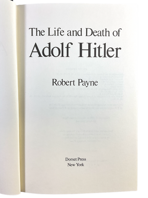 WW2 German The Life and Death of Adolf Hitler Robert Payne HC Reference Book