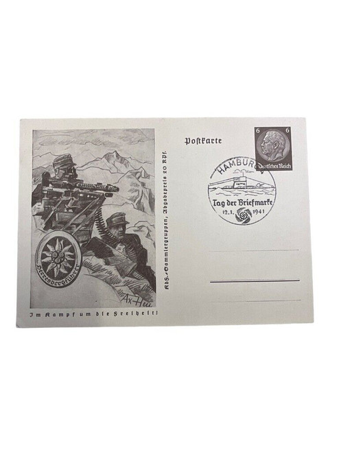 WW2 German Army Mountain Troops Postcard