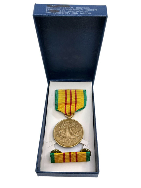US Vietnam Full Size Service Medal in Box of Issue Dated 1967