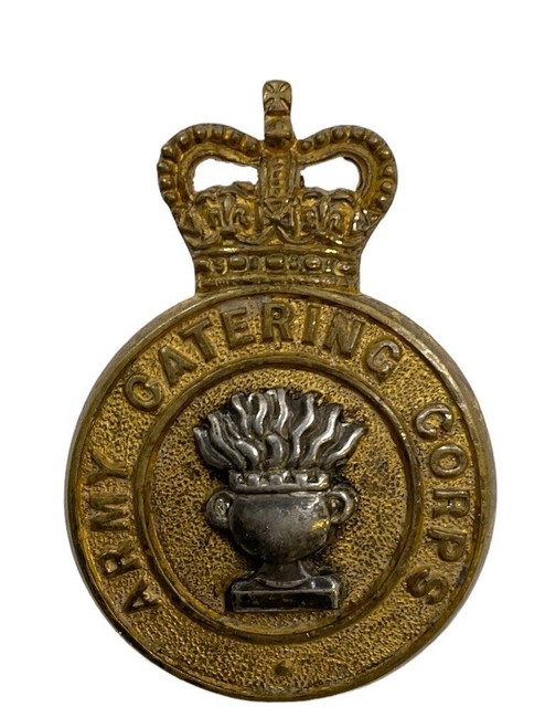 WW2 British RACC Army Catering Corps Gilt Officers Cap Badge