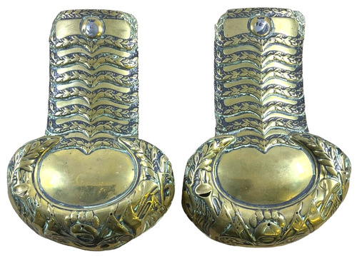 Victorian British Cavalry Officers Brass Epaulette's Shoulder Boards