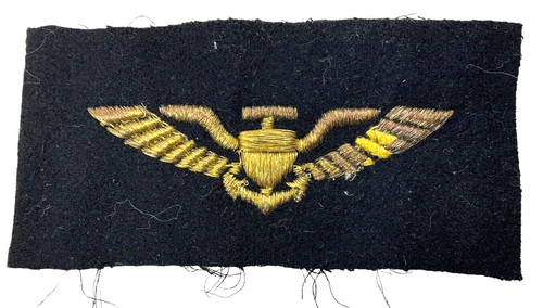 WW2 USN Navy Naval Aviators Bullion Pilot Wings Patch Insignia
