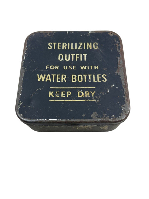 WW2 British Canadian Sterilizing Outfit For Water Bottles Tin EMPTY