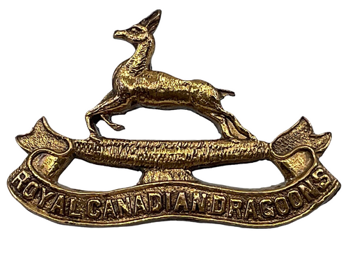 WW2 Royal Canadian Dragoons Officers Bronze Cap Badge