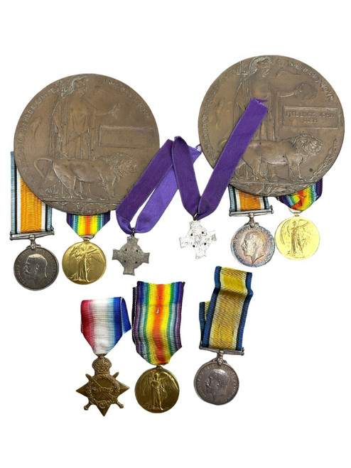 WW1 Canadian CEF KIA 60th Btn Memorial Cross Death Penny Medal Group X 3 Brother