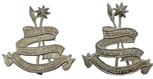 WW2 Canadian Intelligence Corps Collars Insignia Pair